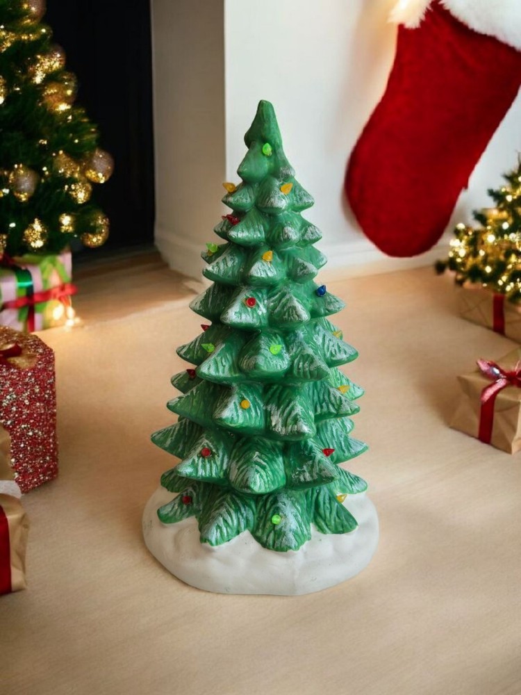 Vintage 1993 Lemax Dickensville Porcelain Christmas Tree 9