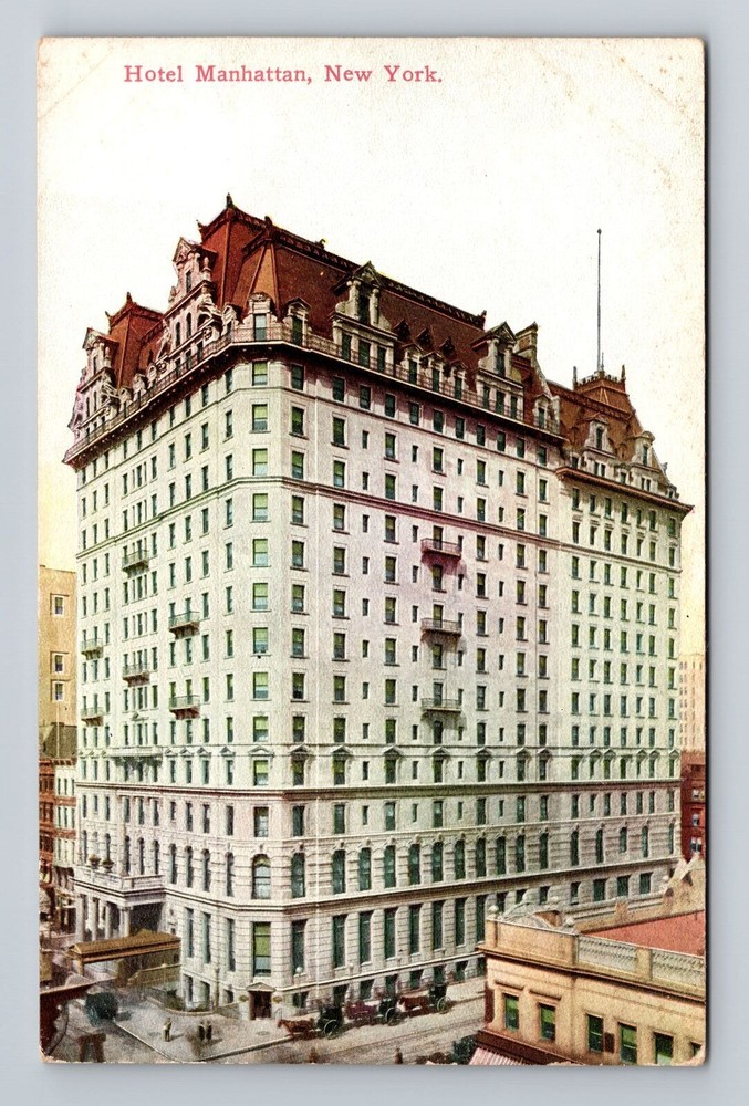 New York City, Hotel Manhattan, Advertising, Souvenir Vintage Postcard
