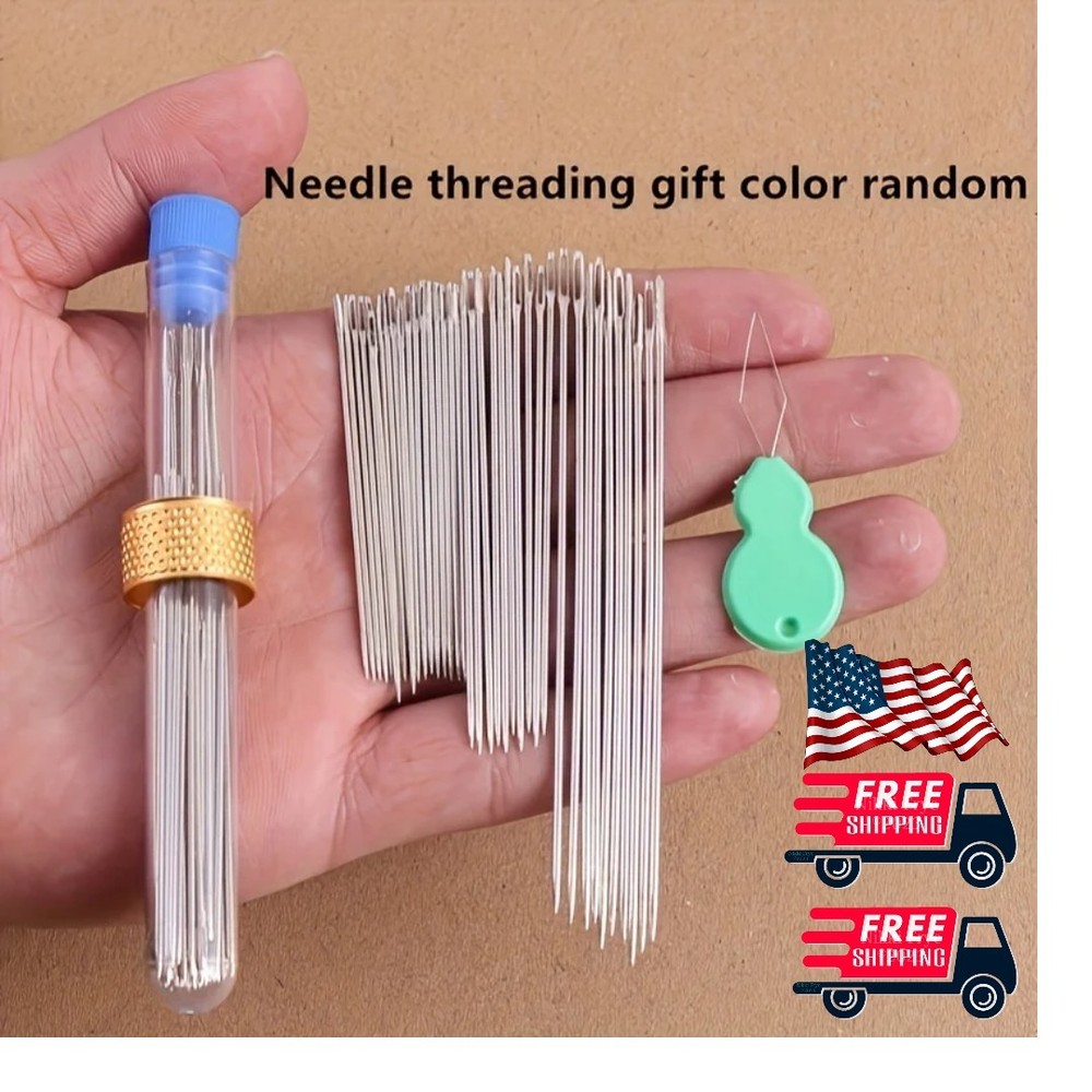 40pcs/set Large Eye Hand Sewing Needles Premium Stainless Steel Needle For Craft