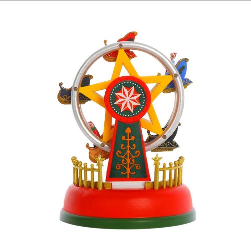 Luminous Christmas Music Box Carousel Ferris Wheel Animated Desktop Decoration