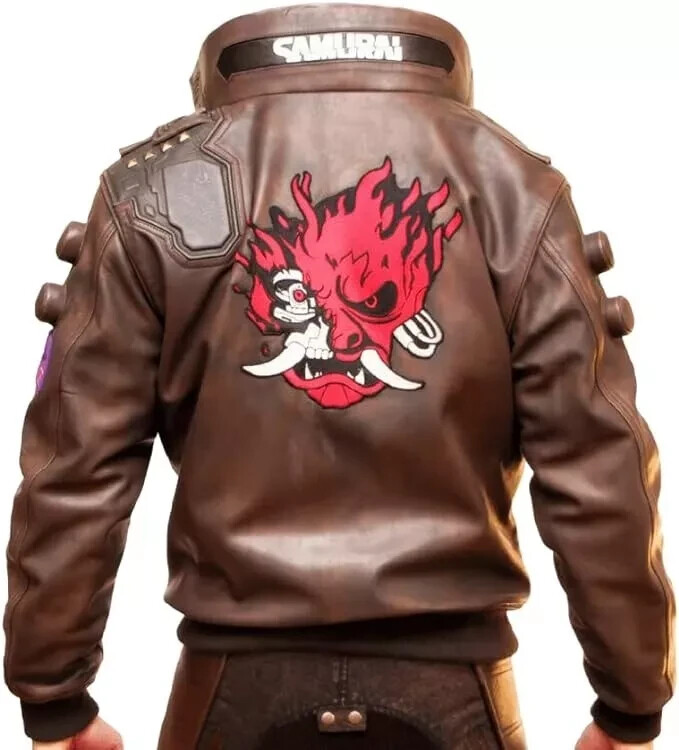 Cyberpunk 2077 Samurai Bomber Jacket - Faux Leather Cosplay Coat