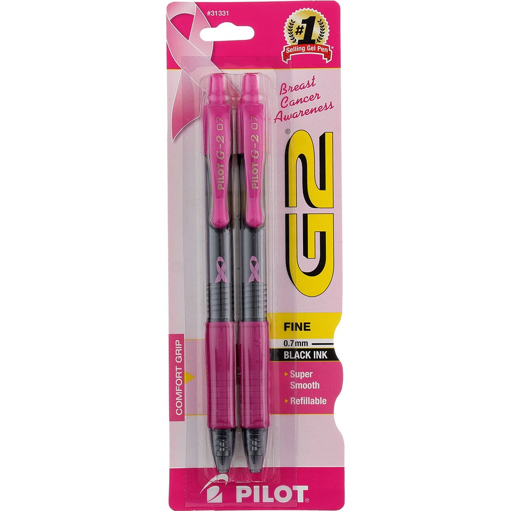 4 Pack Pilot G2 Retractable Gel Ink Pen, Fine, Black 31331, 2 Ct