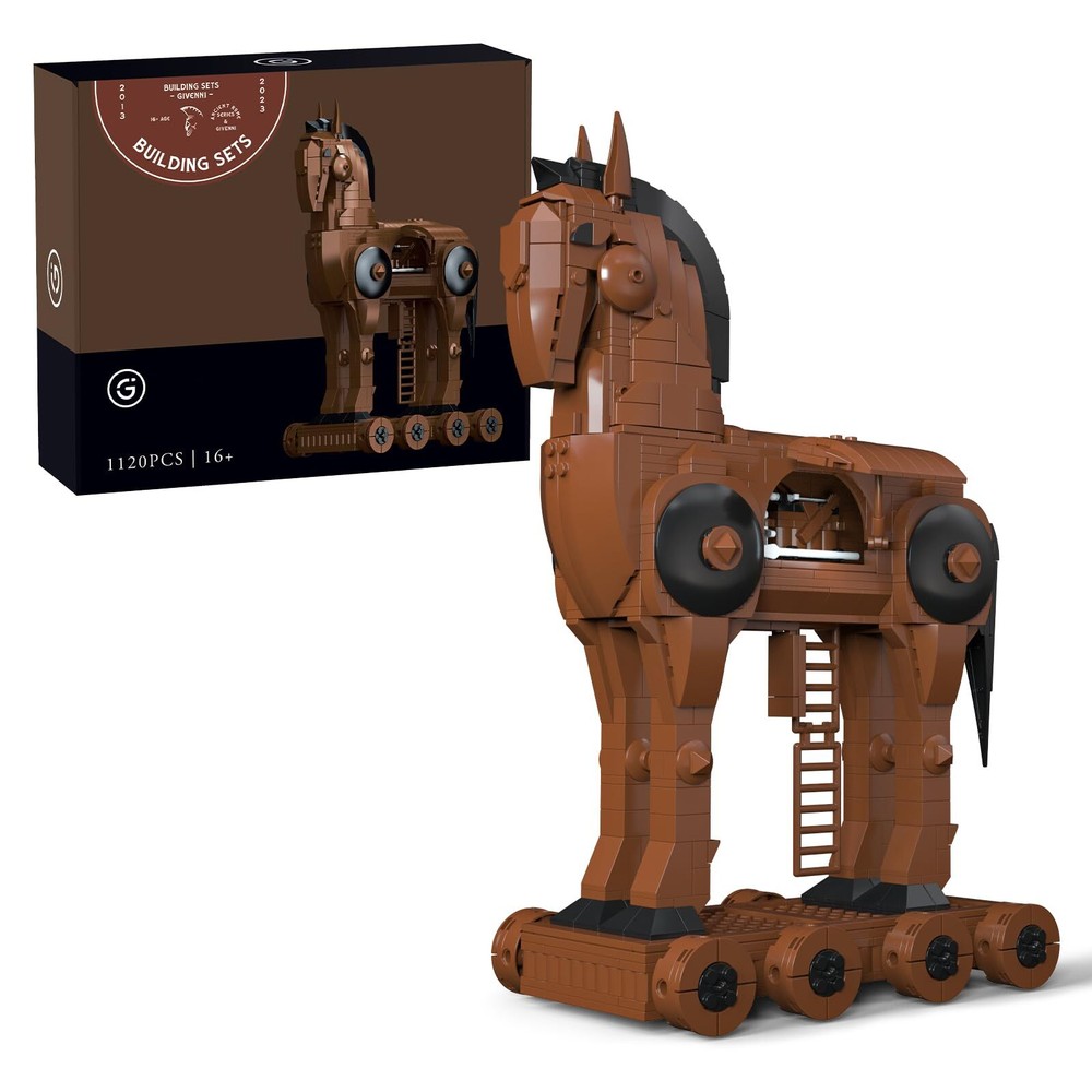 Givenni Trojan Horse Building Kit. Greek Mythology Building Blocks Set, Uniqu...