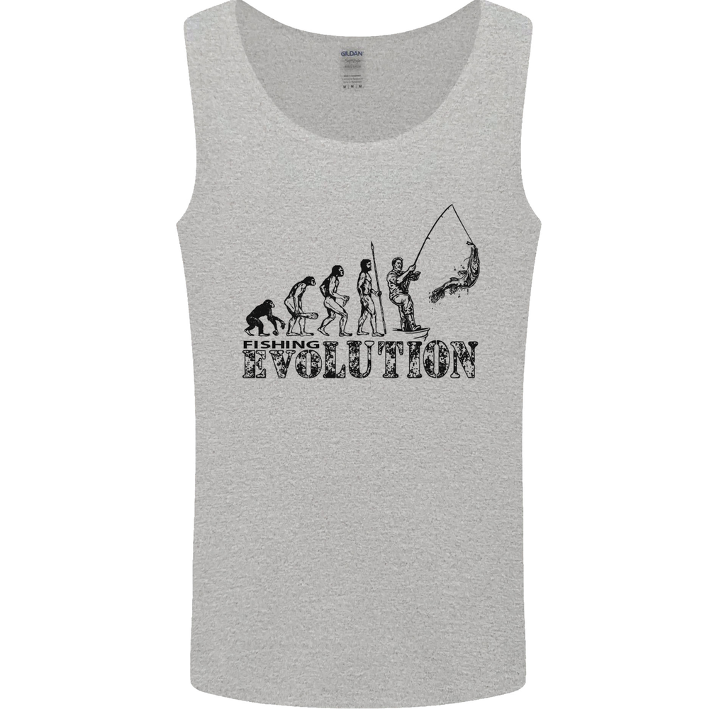 Evolution of a Fisherman Funny Fisherman Mens Vest Tank Top