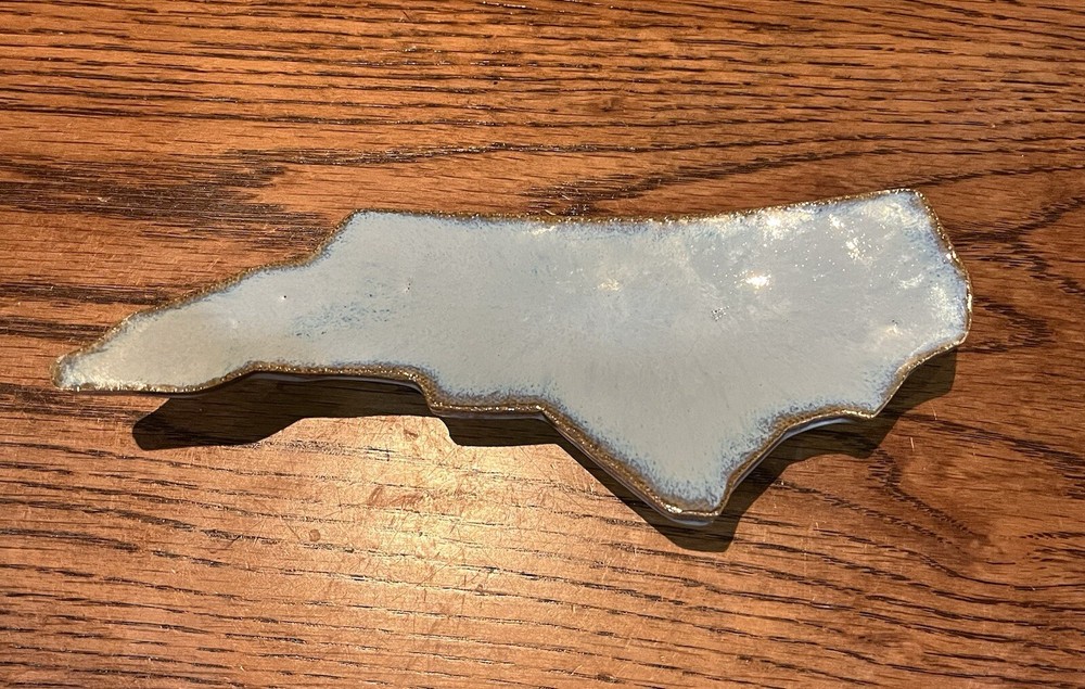 State Of NC shaped Pottery Trinket Dish