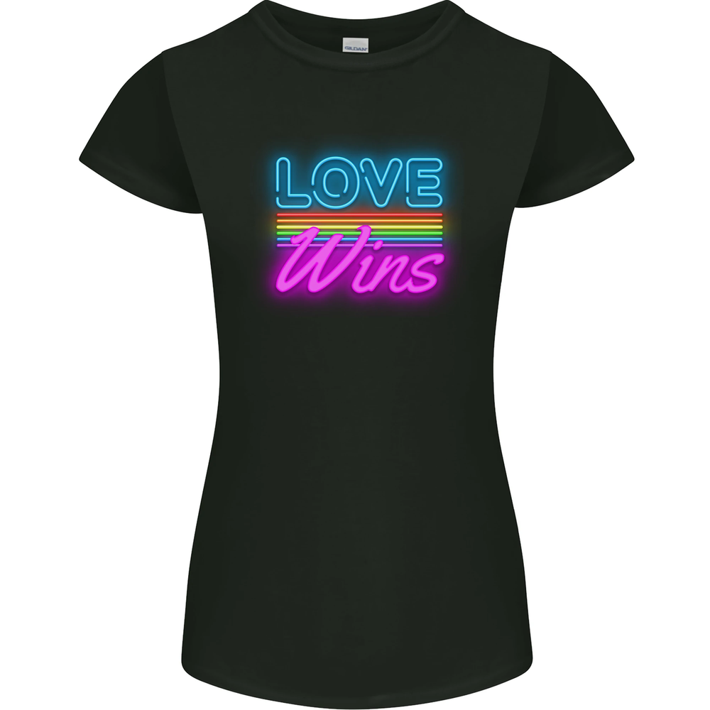 LGBT Love Wins Gay Pride Day Awareness Womens Petite Cut T-Shirt-image
