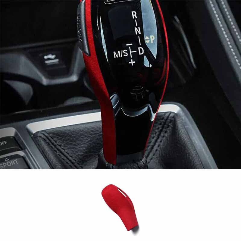 2018-21 Car Central Console For BMW F39 X2 Red Suede Gear Shift Knob Cover Trim