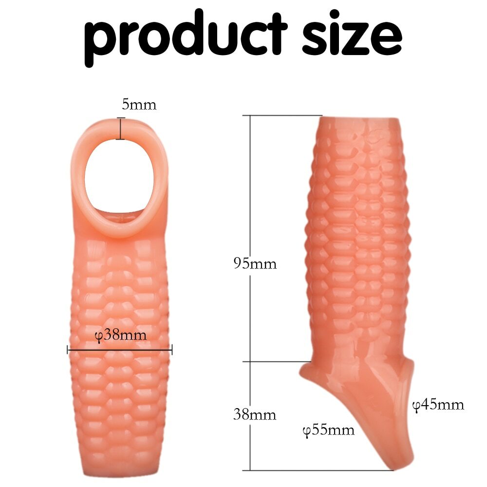 Thick Penis Extender Sleeve Extension Male Girth Enhancer Enlarger W/strap Men