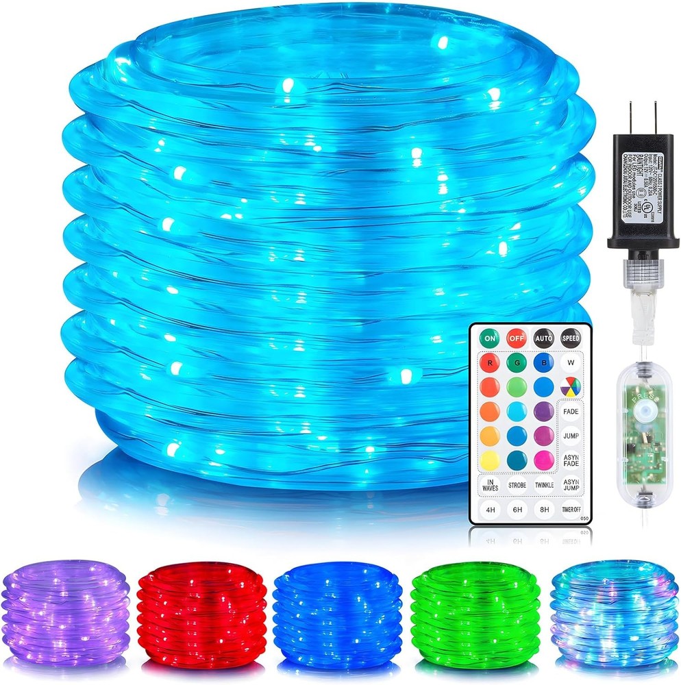 66ft 200 LED Waterproof Rope Lights with 16 Color Changing Modes for Outdoor Use