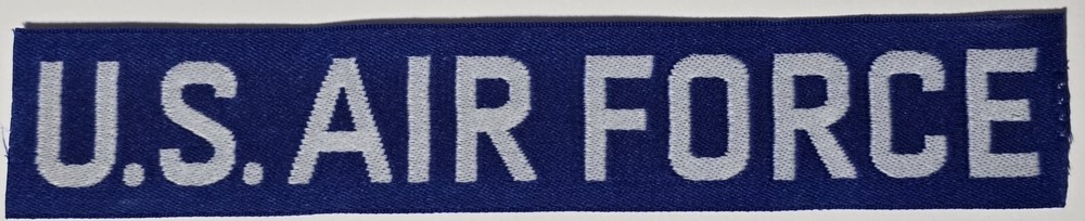USAF U.S. AIR FORCE BDU Uniform Blue & White nylon name tape patch Vintage NOS