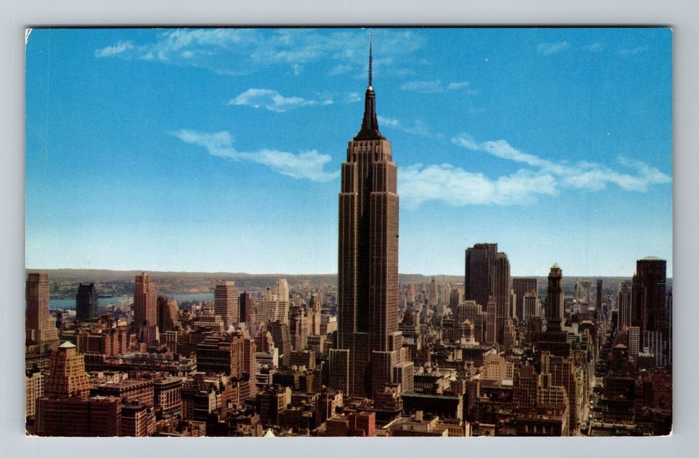 New York City NY, Panoramic Empire State Building, Vintage Postcard