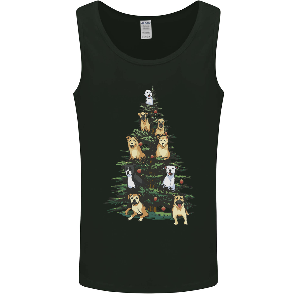 Funny Dog Christmas Tree Mens Vest Tank Top