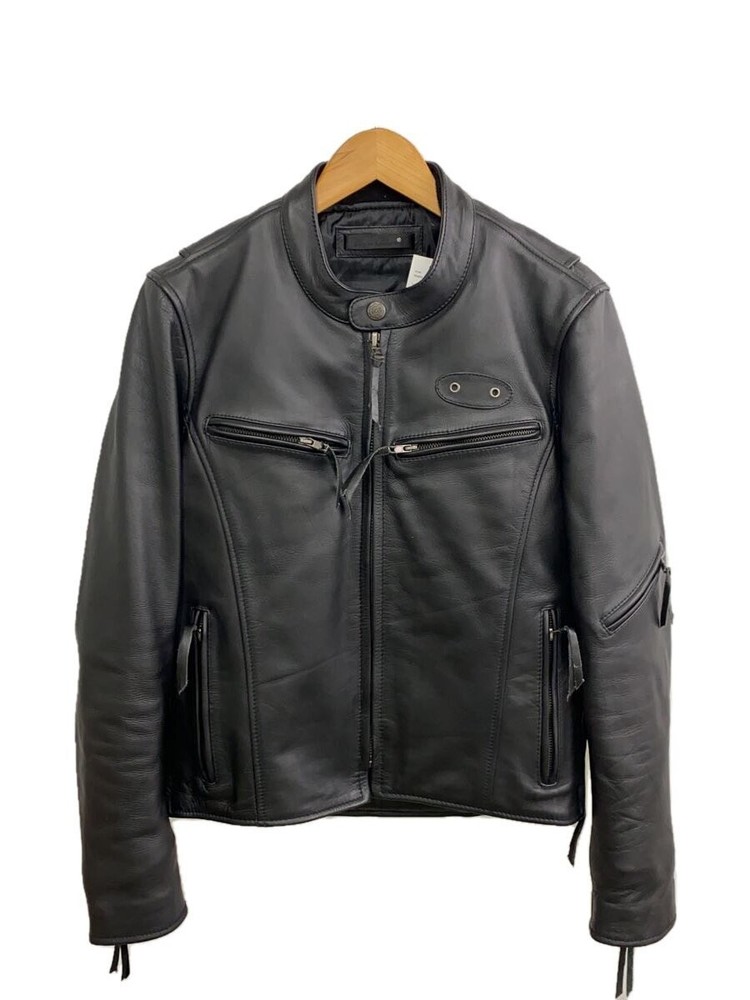 Liugoo Genuine Cowhide Leather Blouson Jacket Black CWP-01 1256