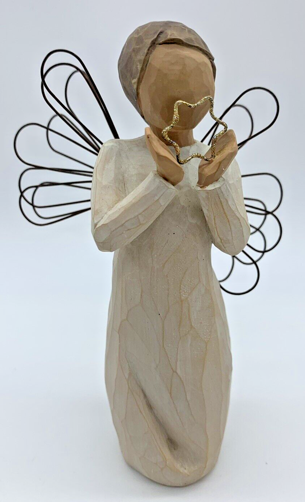 Willow Tree Angel Bright Star Figurine by Susan Lordi 5.25 Inch Wings with Star 2004 Demdaco