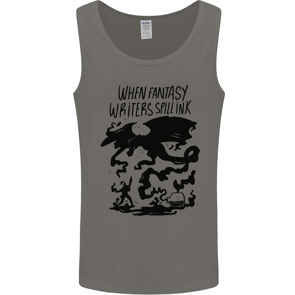 Fantasy Writer Author Novelist Dragons Mens Vest Tank Top