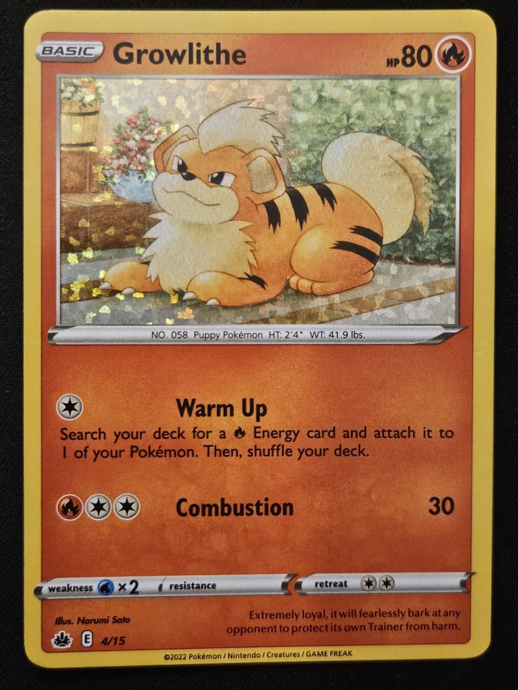 Growlithe 4/15 McDonald’s Match Battle Confetti Holo Promo Pokémon TCG 2022 NM