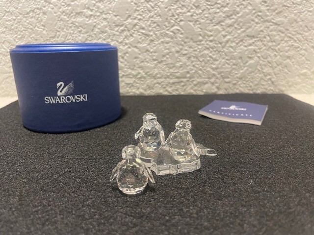 Swarovski Crystal Baby Penguins Figurine Set of 3 #0209588