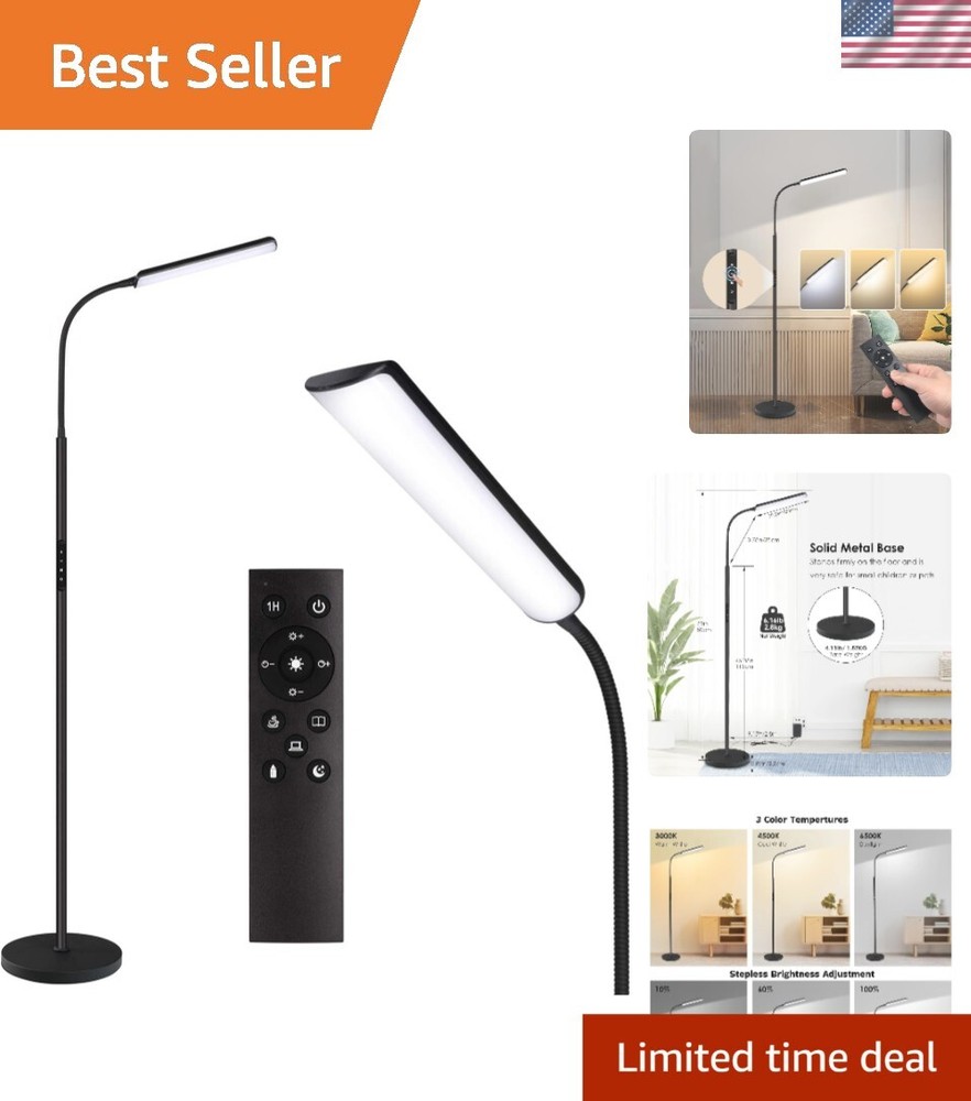 Elegant 15W LED Floor Lamp with Adjustable Color & Brightness for Living Rooms