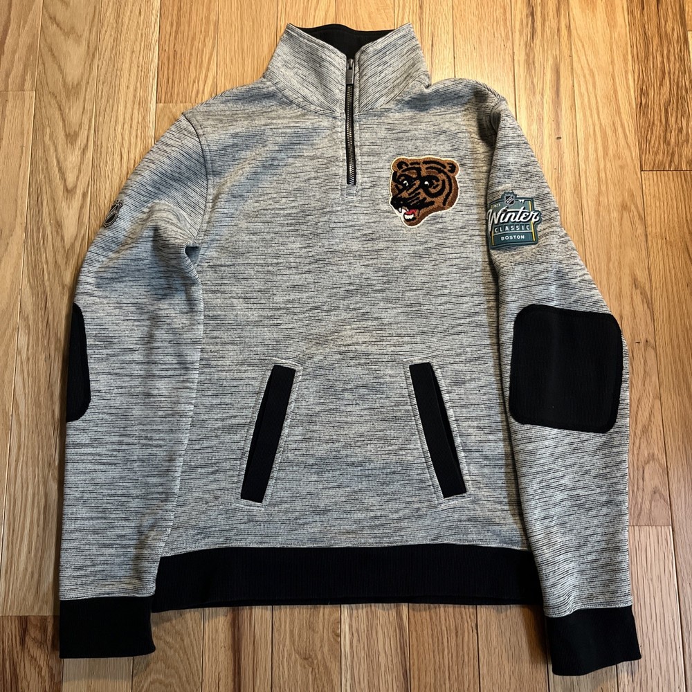 Fanatics Boston Bruins 2023 Winter Classic Quarter Zip Sweater Gray Men’s Small
