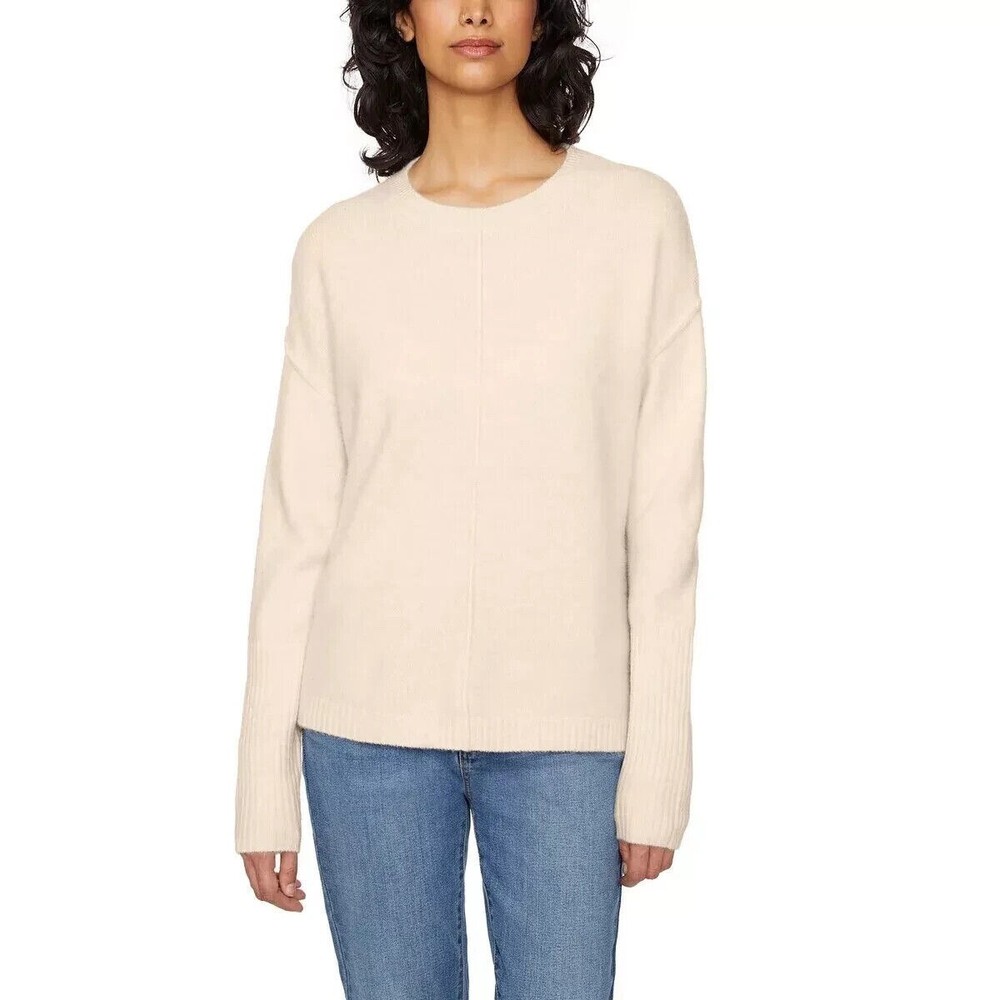Soft Cozy Heather Cream Crewneck Sweater for Women - XL