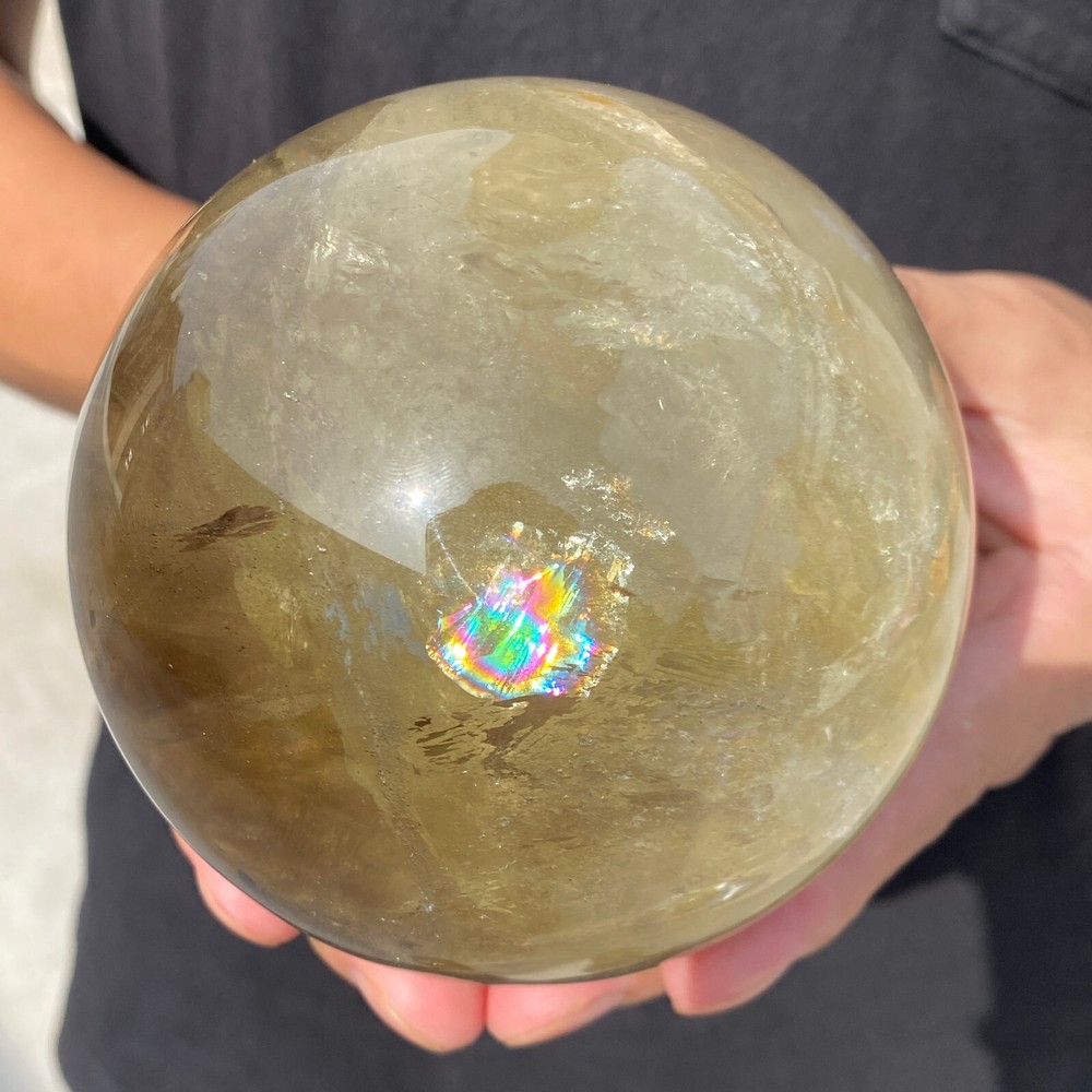 3.2LB Natural Citrine Quartz Crystal Sphere Healing Specimen Ball