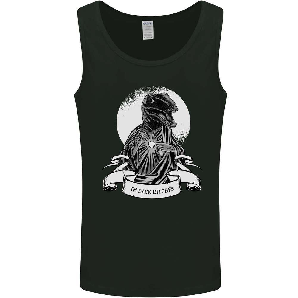 Raptor Jesus Funny Dinosaur T-Rex Atheist Mens Vest Tank Top