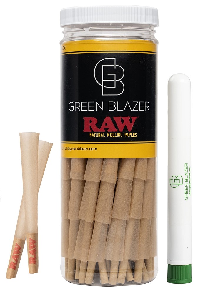 RAW Black 1 1/4 Size Pre-Rolled Cones Pack of 50 for Rolling Perfection