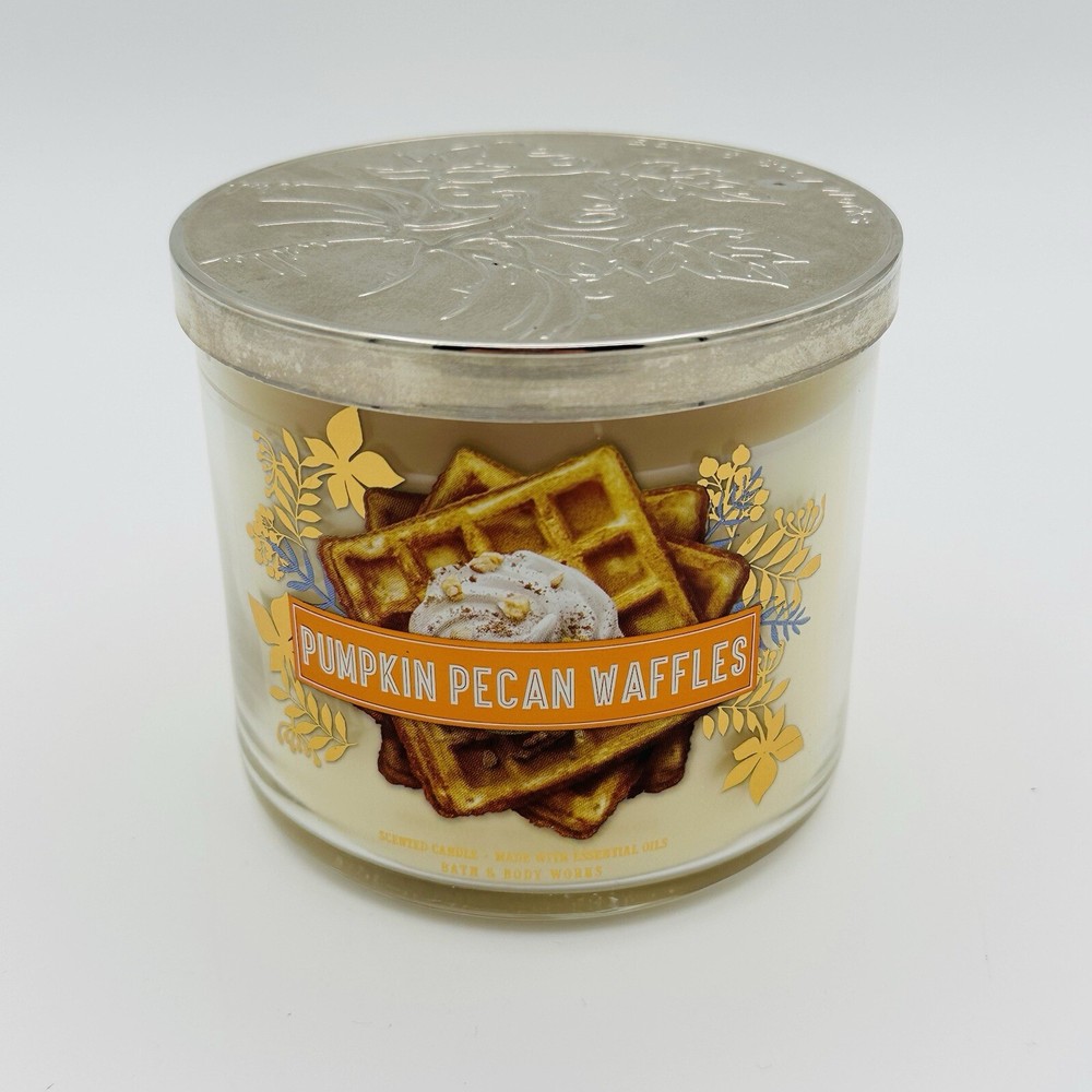 Bath & Body Works Pumpkin Pecan Waffles 3-Wick Scented Candle New