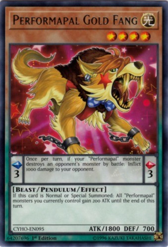 Performapal Gold Fang CYHO-EN095 Rare 1st Edition Lightly Played Yugioh Card
