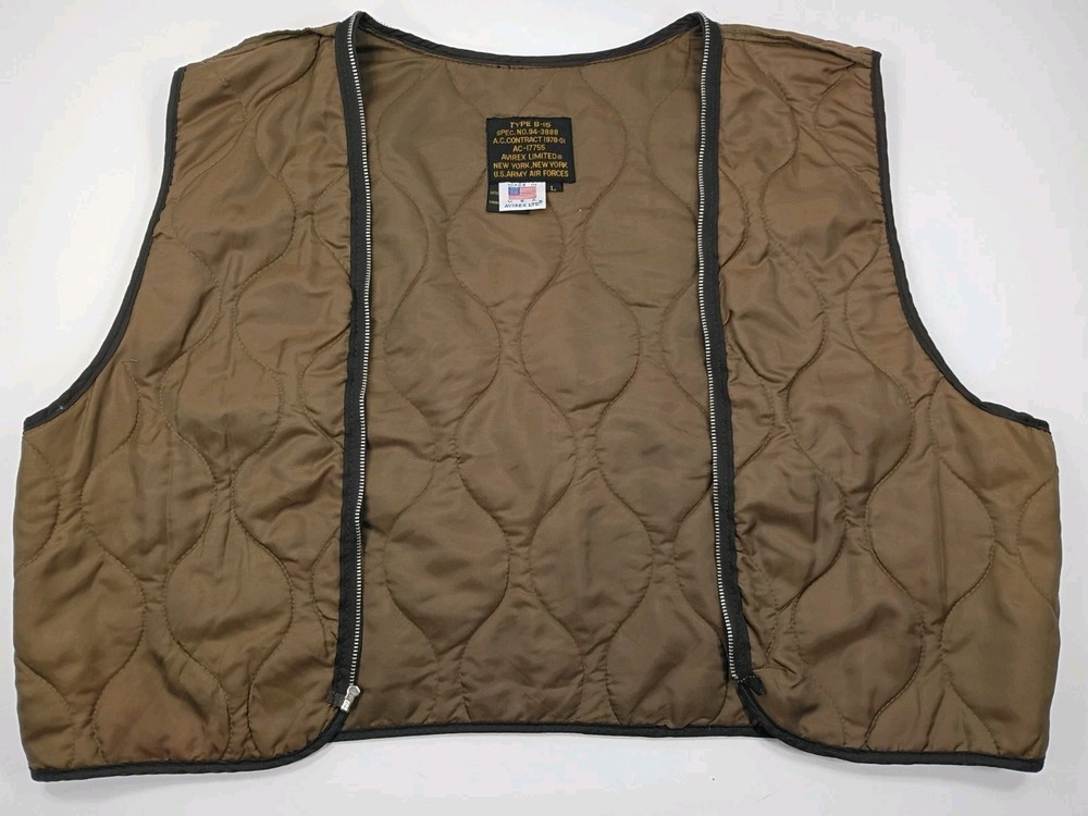Vintage Avirex B-15 Bomber Liner US Army Air Forces Size Large LINER ONLY