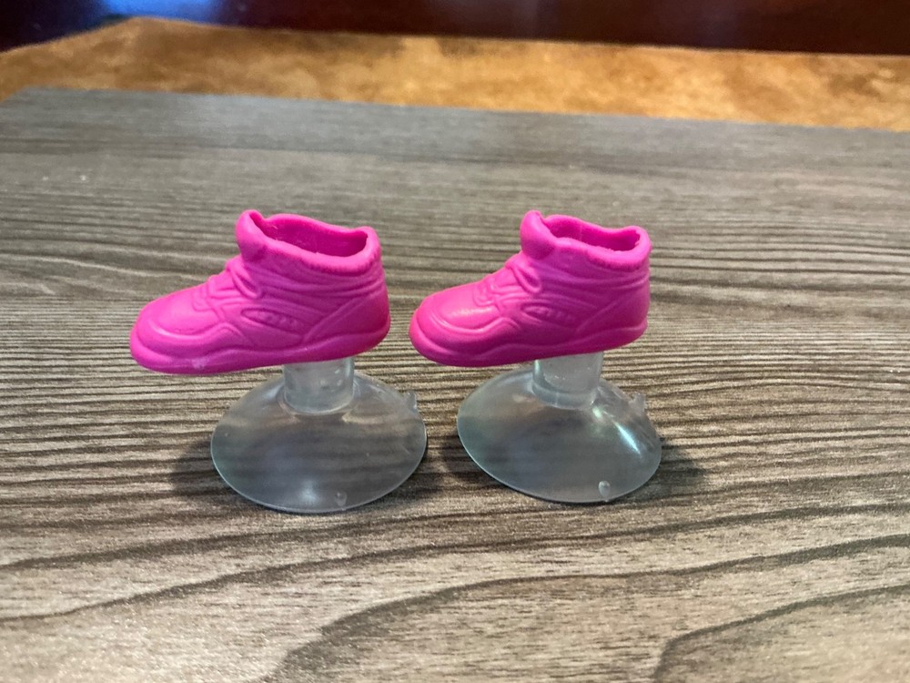 Mattel Barbie Doll Pink  Workin” Out Suction Cup Tennis Shoes  Sneakers Lot # 6