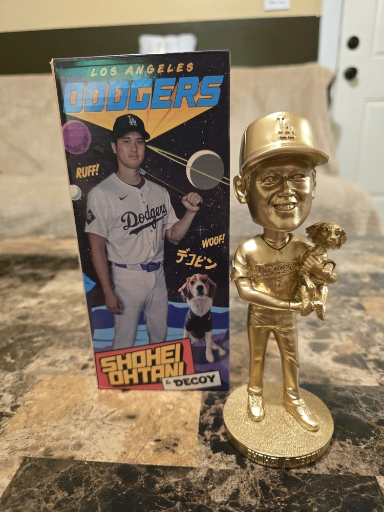 Shohei Ohtani and Decoy LA Dodgers GOLD Bobblehead 8/28/2024 SGA New