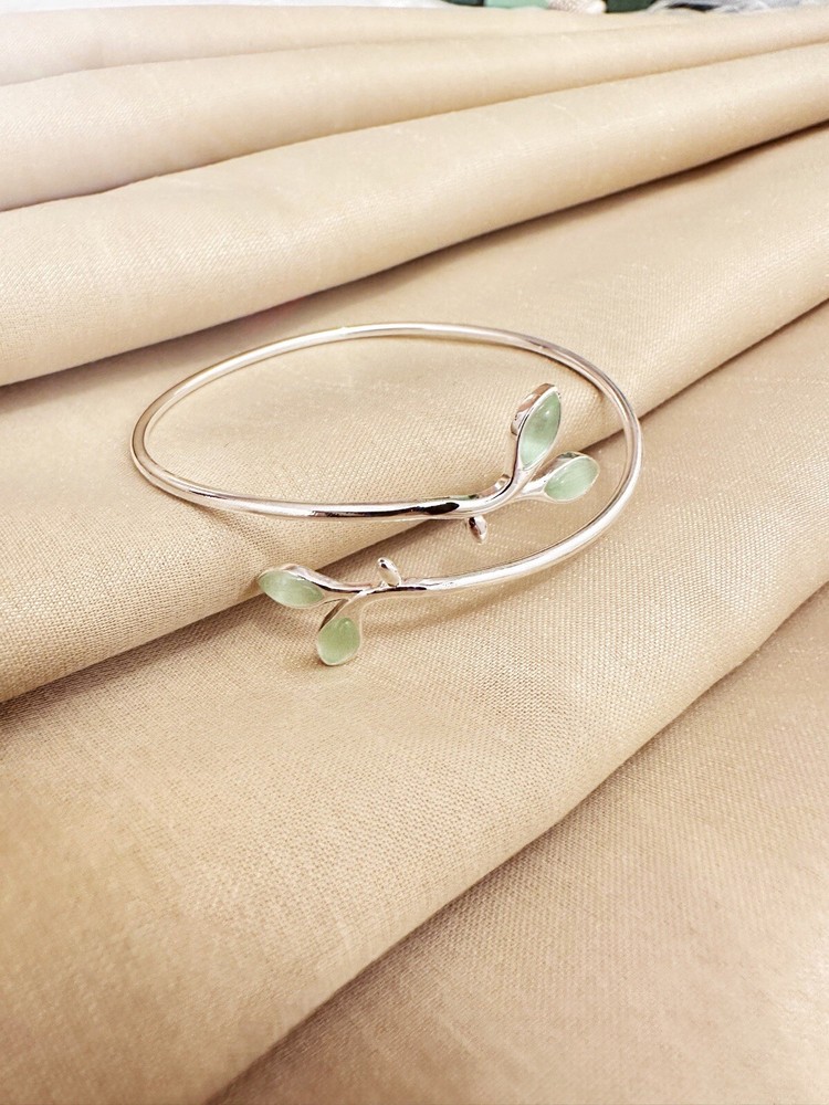 925 Sterling Silver Olive Tree Adjustable Elegant Bracelet
