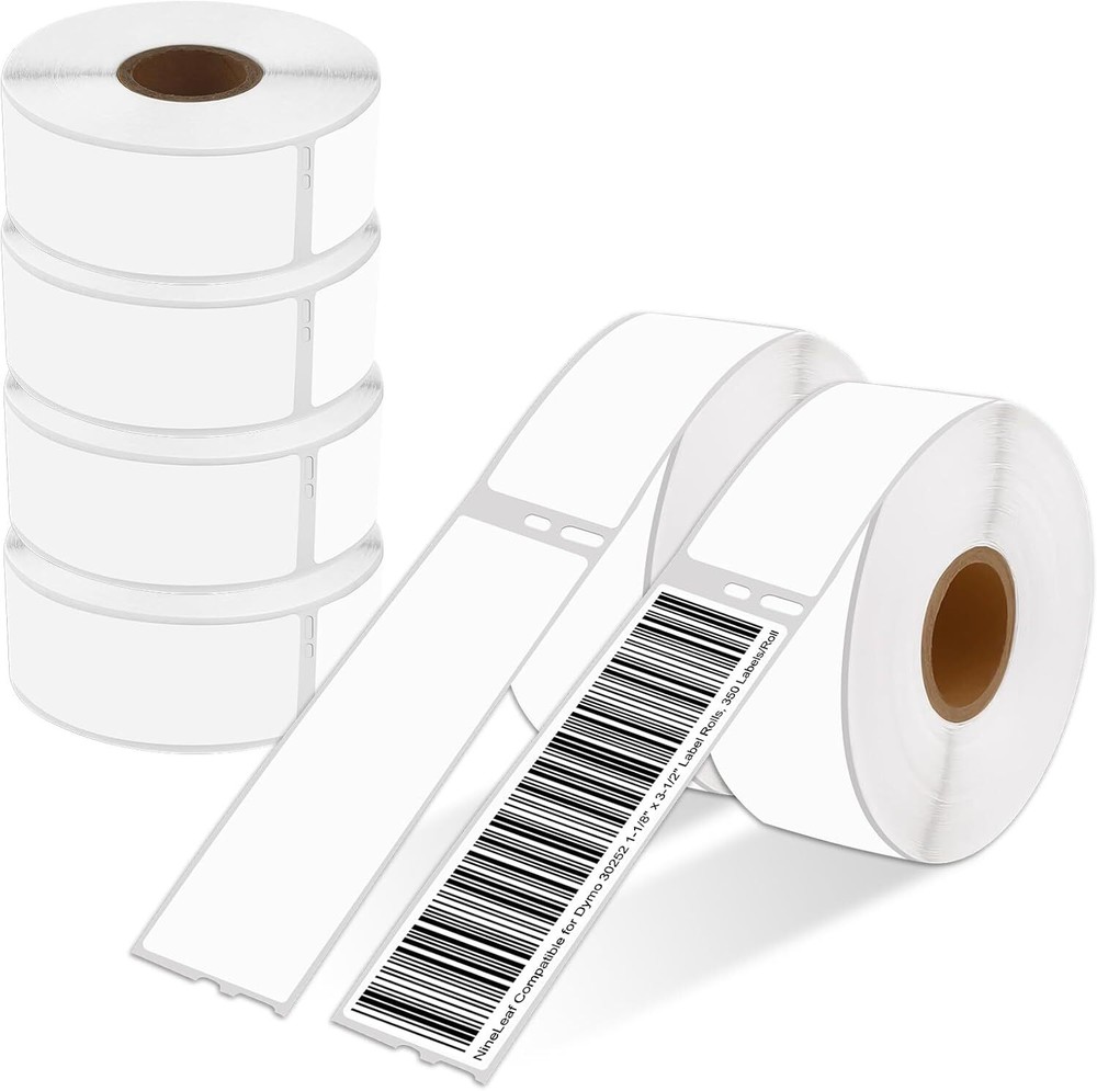 6-Roll DYMO 30252 Address Labels for LabelWriter Printers 1-1/8 x 3-1/2 Inches 350 Labels per Roll