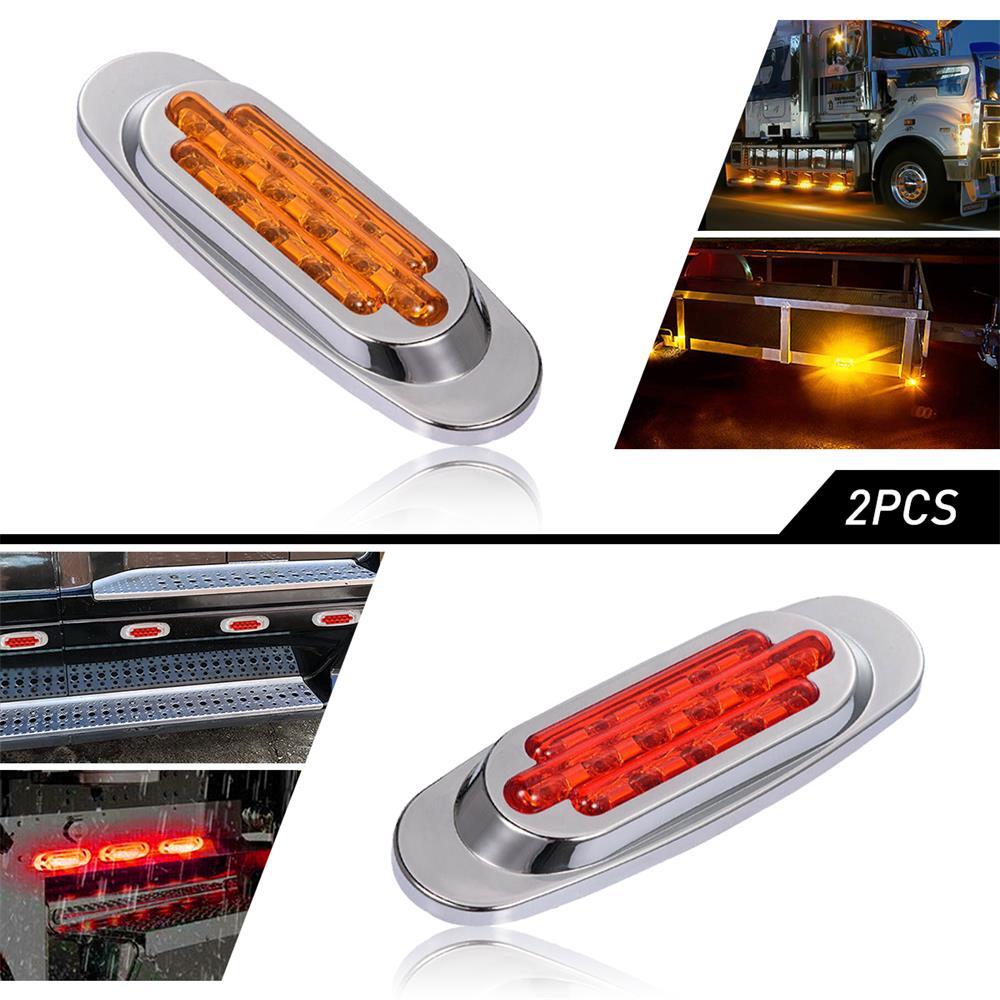 Amber Red 16LED Trailer Truck Side Marker Turn Signal Clearance Light  