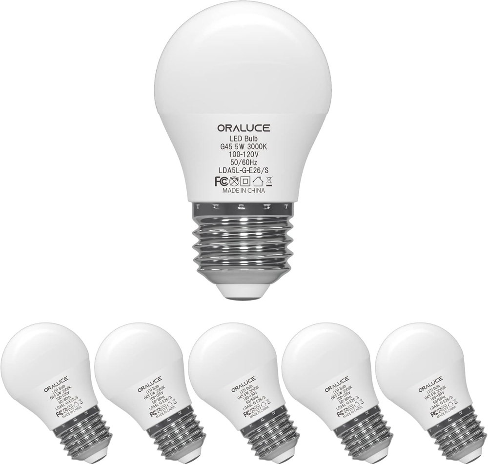 A15 LED Bulb 5 Watts Warm White 3000K,40W Equivalent Table Lamp Bulb, E26 Standa