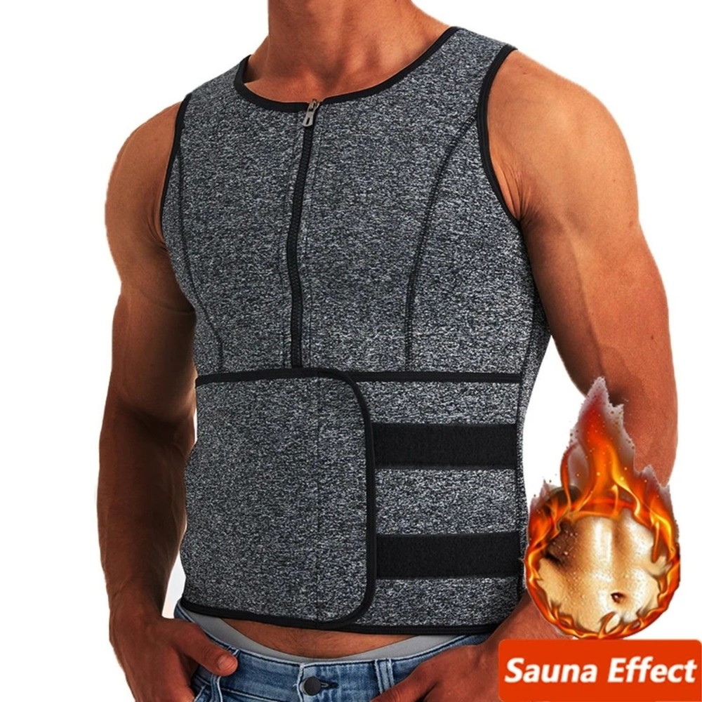 Men's Slimming Waist Trainer Sauna Suit Body Shaper Sweat Vest