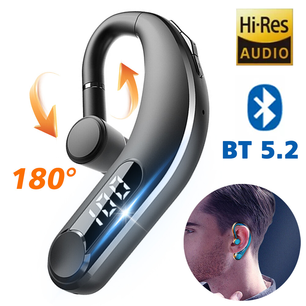Wireless Bluetooth Earpiece HD Headset Noise Cancelling Trucker Hands Free Call
