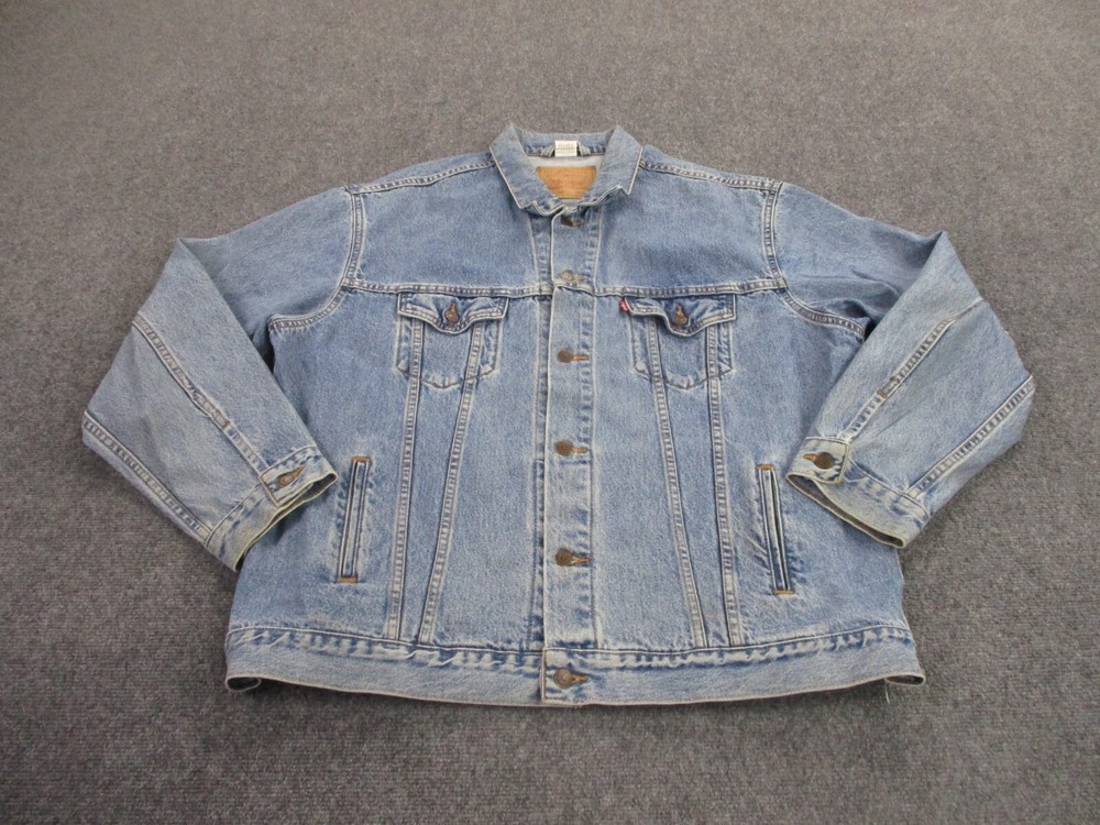 Vintage Levis Jacket Adult 2XL Denim Trucker Jean Work Outdoors Hiking Mens