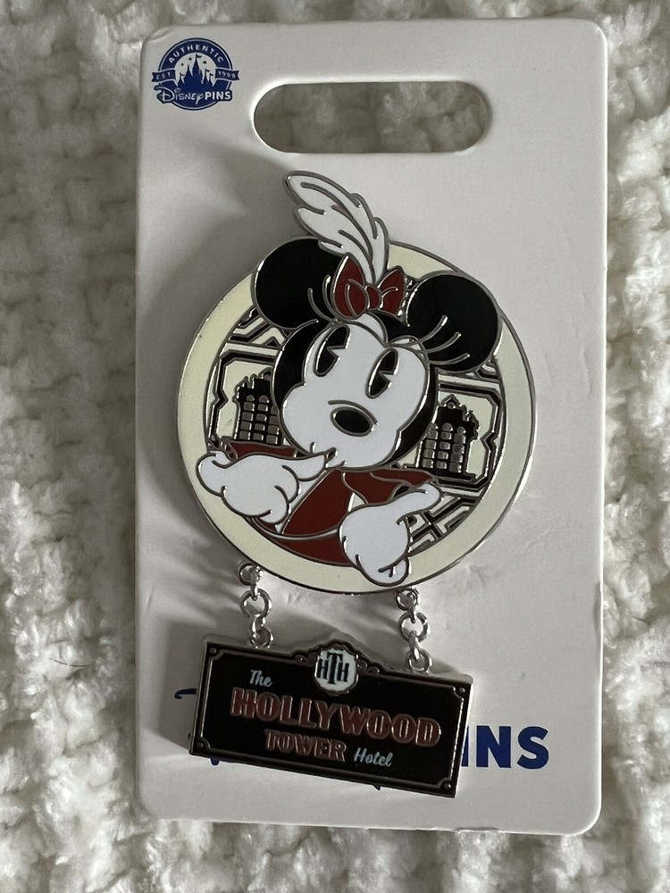 2024 Disney Parks Hollywood Tower Of Terror Hotel Sign Minnie Mouse OE Pin