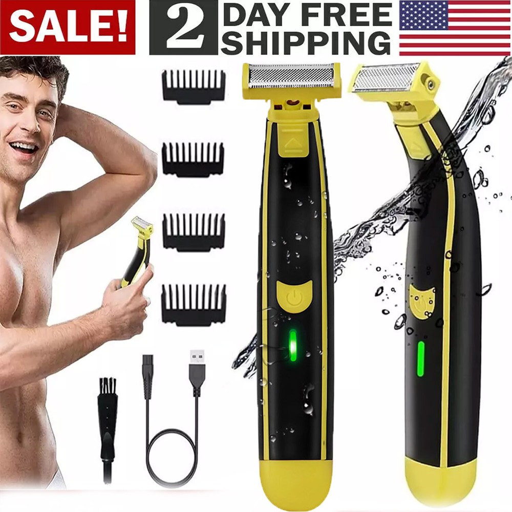 Men's Full Body Wet Dry Electric Rotary Shaver for Face and Body