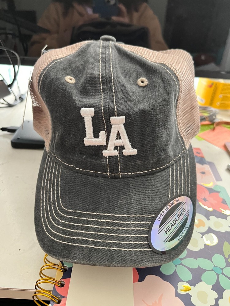Lot Of 3 Los Angeles Baseball Caps Blue Grey Brown Adjustable