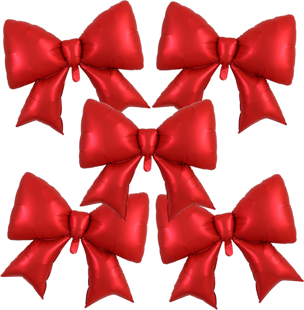 5Pcs 38 Inch Giant Red Bow Balloon for Birthday Party, Red Coquette Birthday Dec