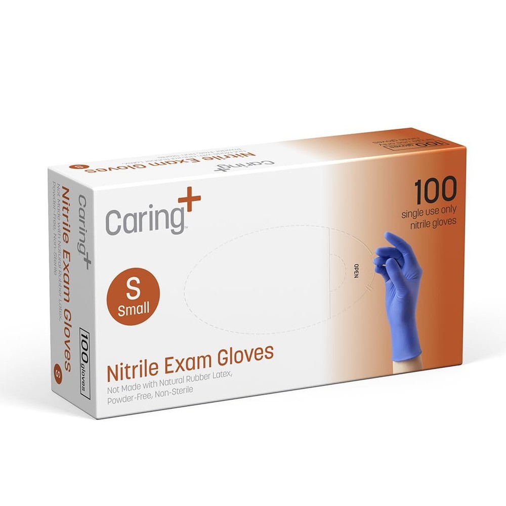 Nitrile Exam Gloves (100ct), Powder Free and Not Made with Natural Rubber Lat...