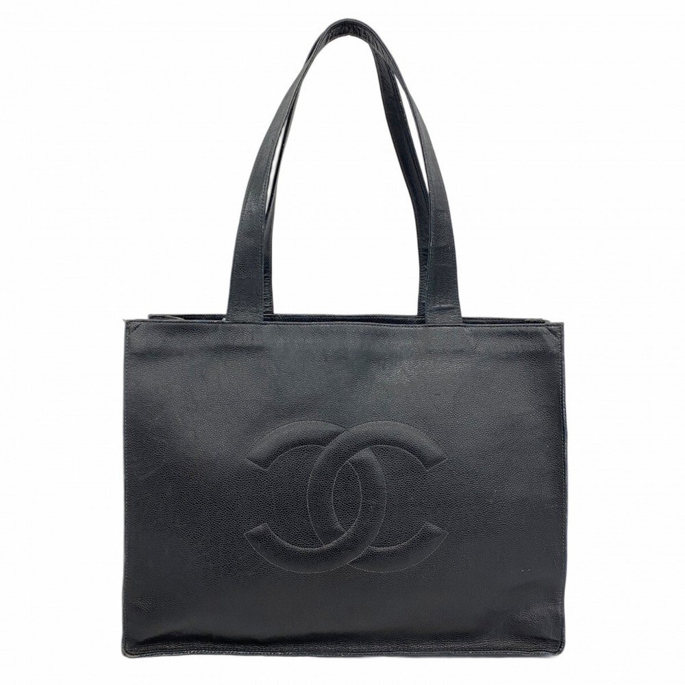 Chanel classic flap tote bag 815090 in caviar leather