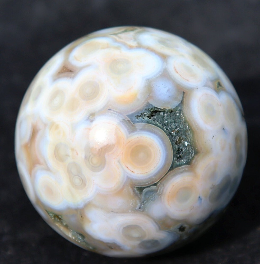 Collectible ! Natural Ocean Jasper Agate Eye Quartz Crystal Sphere Ball Specimen
