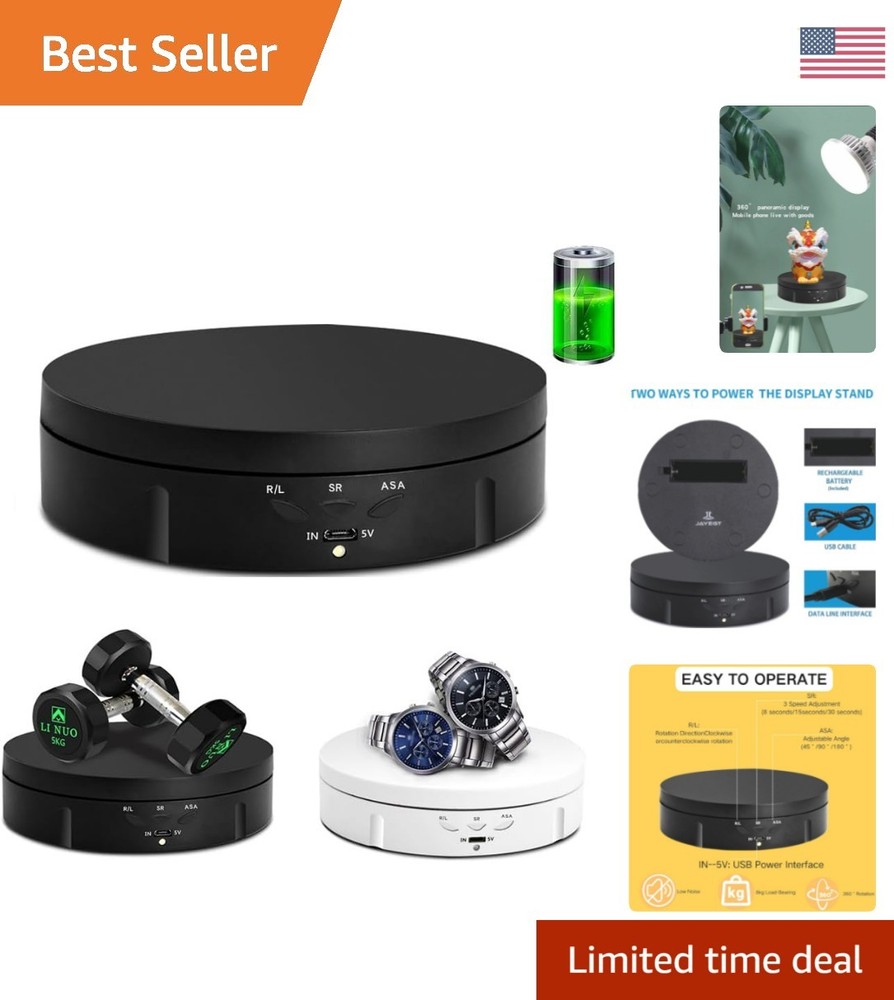 Portable 360-Degree Turntable for Showcasing Jewelry & Products - 22lbs Capacity