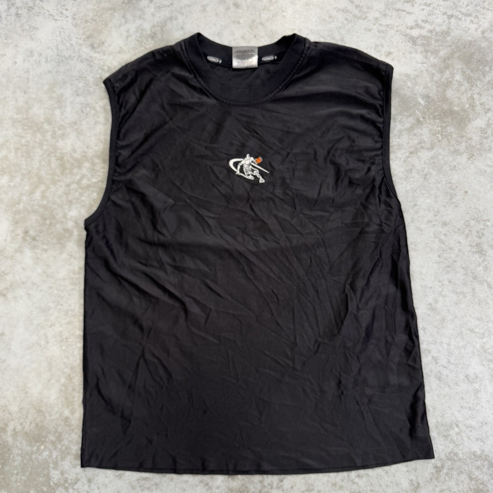 Vintage AND1 shirt mens Large Jersey sleeveless y2k Center logo basketball black