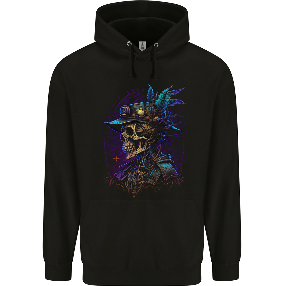 Steampunk Skull Pirate Mens 80% Cotton Hoodie