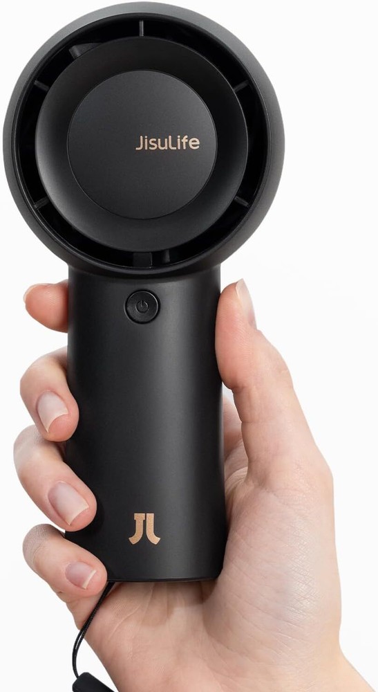 JISULIFE Portable Handheld Turbo Fan [18H Max Cooling 6000mAh, Black-6000mAh